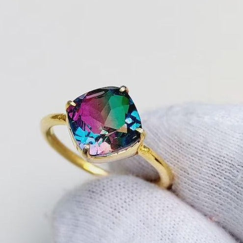 Genuine Watermelon Tourmaline Ring